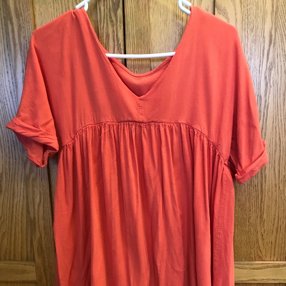 Coral babydoll dress